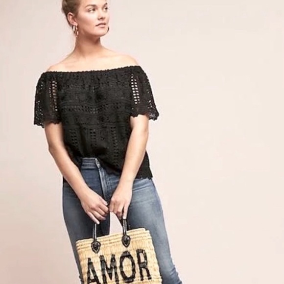 Sunday in Brooklyn White Evie Off-the-Shoulder Top, by Anthropologie Size S NEW - Picture 3 of 10